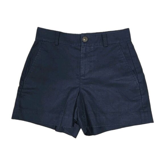 VINCE High Waisted Shorts 4" Hemp Cotton Coastal Casual Navy Blue Women’s Size 2 - Picture 2 of 8
